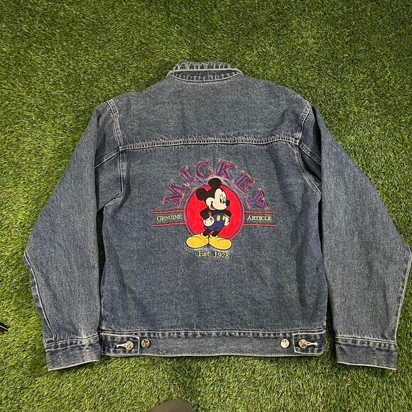 VTG Disney Mickey Unlimited Jerry Leigh embroidered denim jacket size small - Picture 2 of 8